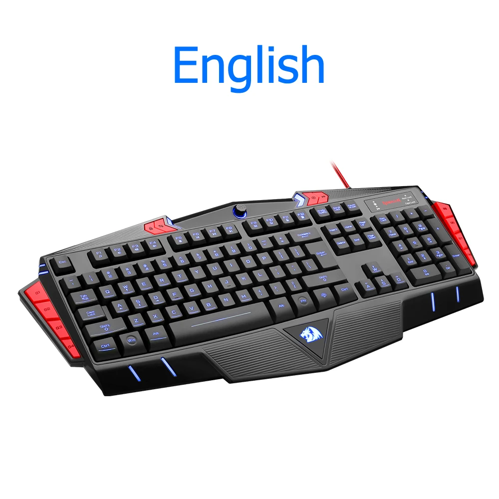 K501 Redragon K501 USB игровая Мембранная Клавиатура эргономичный 7 цветов светодиодный подсветка клавиш полный ключ анти-ореолы 104 проводной компьютер PC gamer - Цвет: K501
