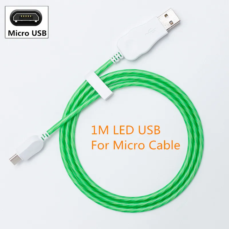 Светодиодный светящийся зарядный кабель Usb type C Кабель Microusb для iphone X samsung huawei Xiaomi Mi8 Redmi Note 7 6 Pro sony - Цвет: Figure