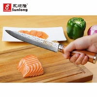 sunlong carving knives 8 inch filleting knives japanese vg10 hammer damascus steel natural rosewood handle