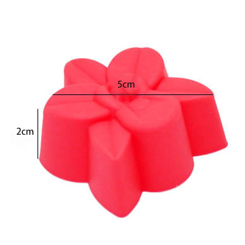 5CM-color random Meltset, 12 шт./лот, Орхидея, кексы, формы для торта, 3 см/5 см, силиконовые формы для шоколада, инструменты для украшения торта, кухонные формы для выпечки - Цвет: 5CM-color random
