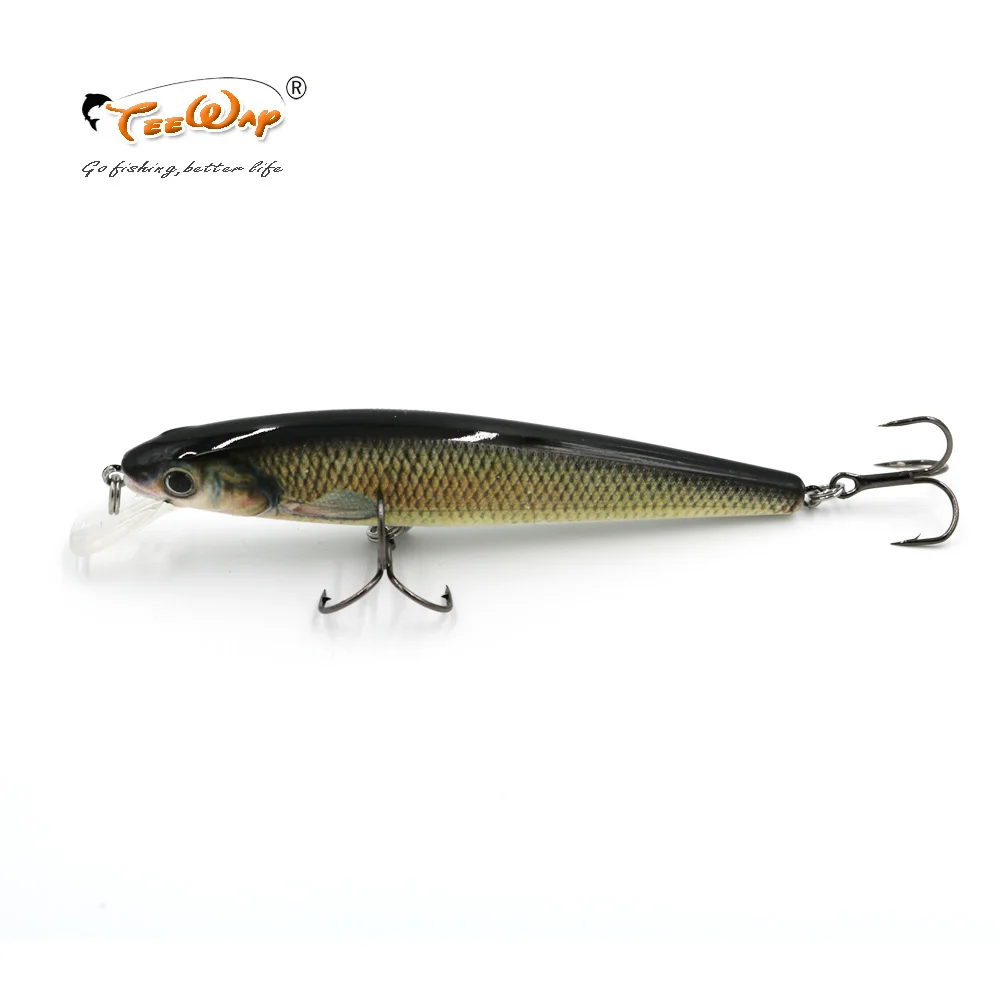 Teeway 1 шт./лот 11 см 12 г Рыболовная Приманка Minnow жесткая приманка с 2 рыболовными