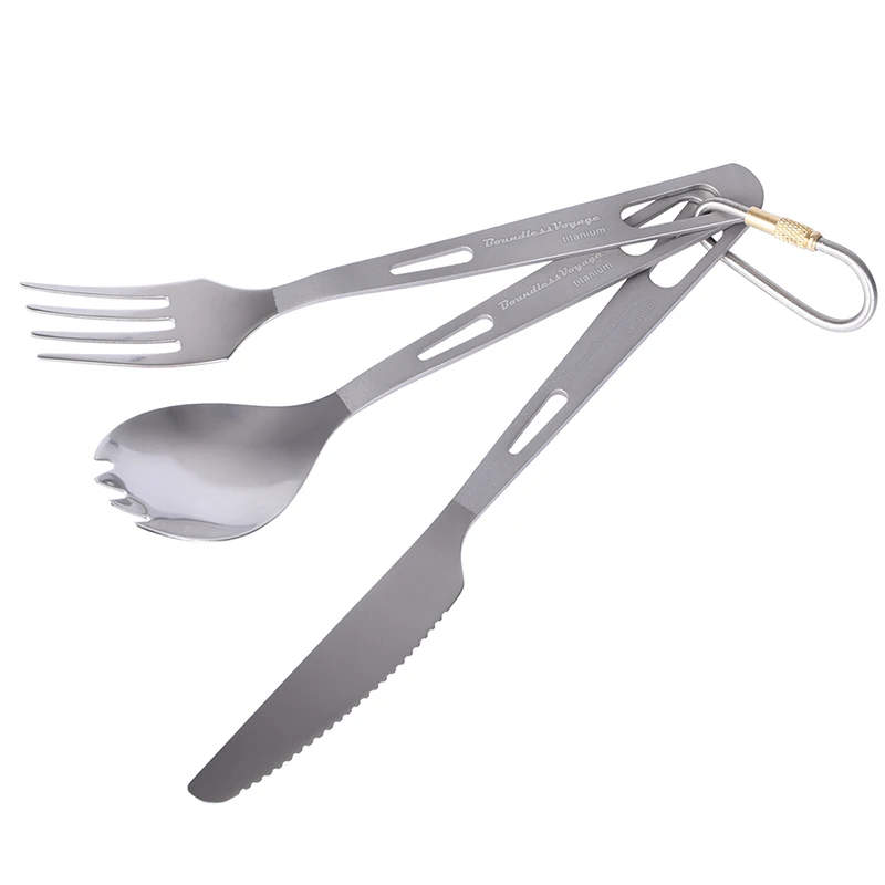 Безграничные вояжи титановые походные столовые приборы, ложка, вилка Spork нож палочки для еды портативная посуда столовые приборы набор беспорядок