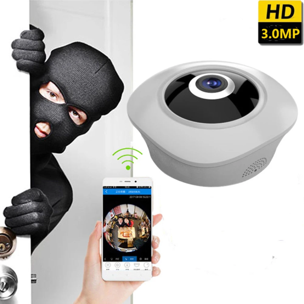 Kruiqi 360 градусов Wi-Fi ip-камера рыбий глаз HD 3.0MP умная панорамная IPC P2P Беспроводная ip-камера рыбий глаз 3MP безопасность Wifi камера