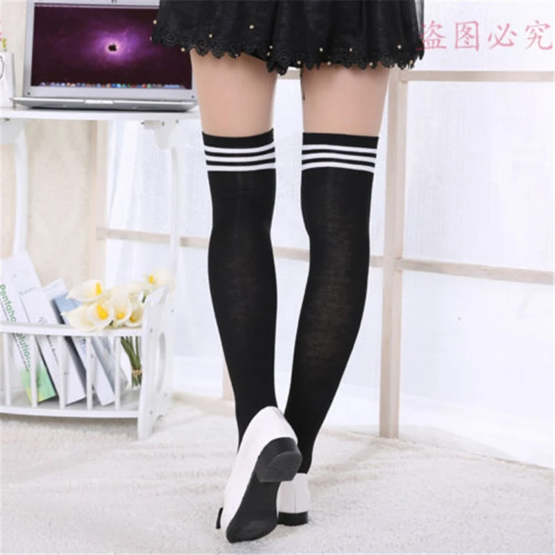 Сексуальные женские весенние носки выше колена 2017 чулки повседневные хлопковые