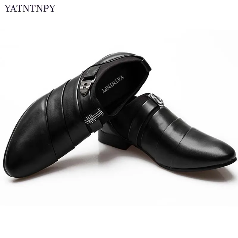 YATNTNPY/Модные Мужские модельные туфли из мягкой кожи мужская деловая Повседневная