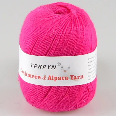 20 rose red TPRPYN 1 шт. = 50 г тонкая пряжа для ручная вязка крючком пряжа для вязания шерсть 35% кашемир 35% Шерсть альпака 30% кашемир ягненка - Цвет: 20 rose red