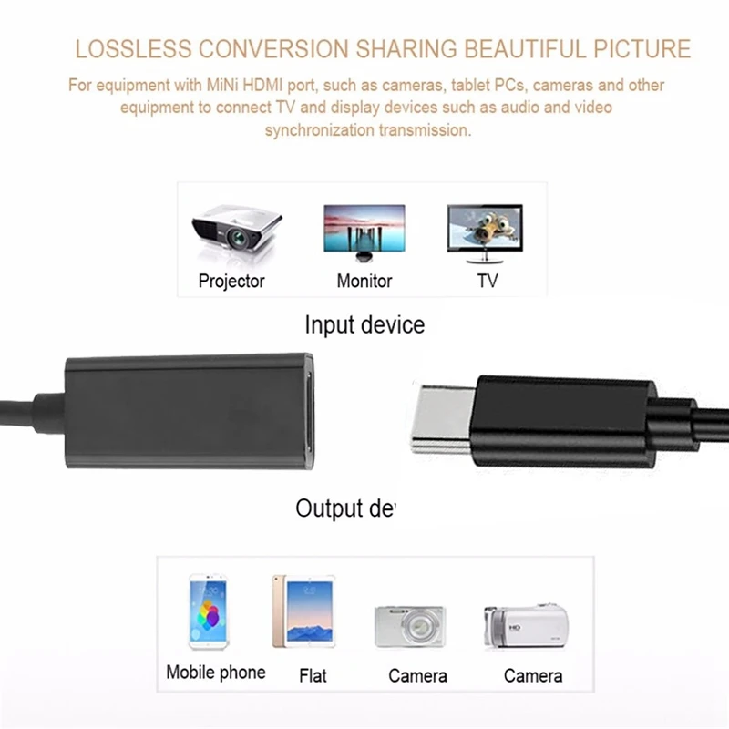 Кабель типа C к HDMI HD USB 3,1 к HDMI компьютерному телефону подключение HDTV проекция