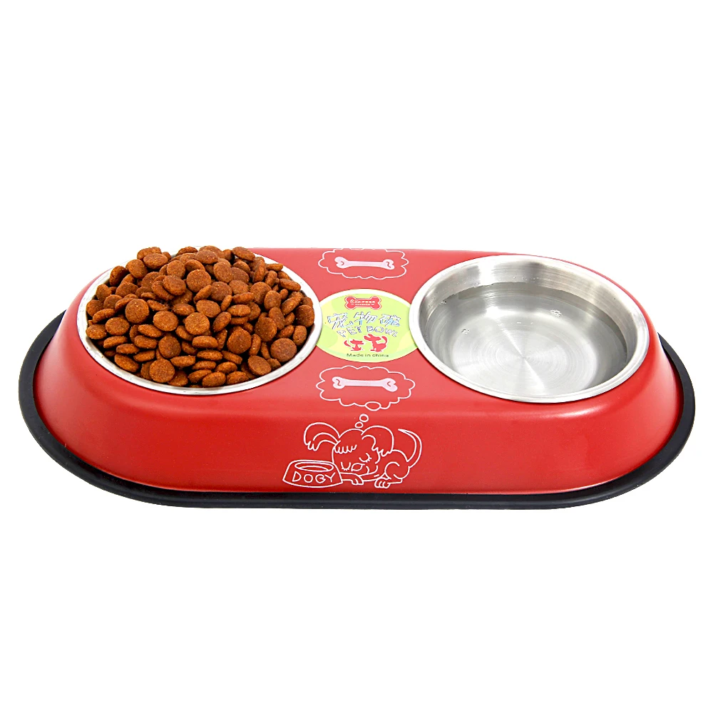 Миска для собаки из нержавеющей стали миска домашних животных кормушка кошек еды