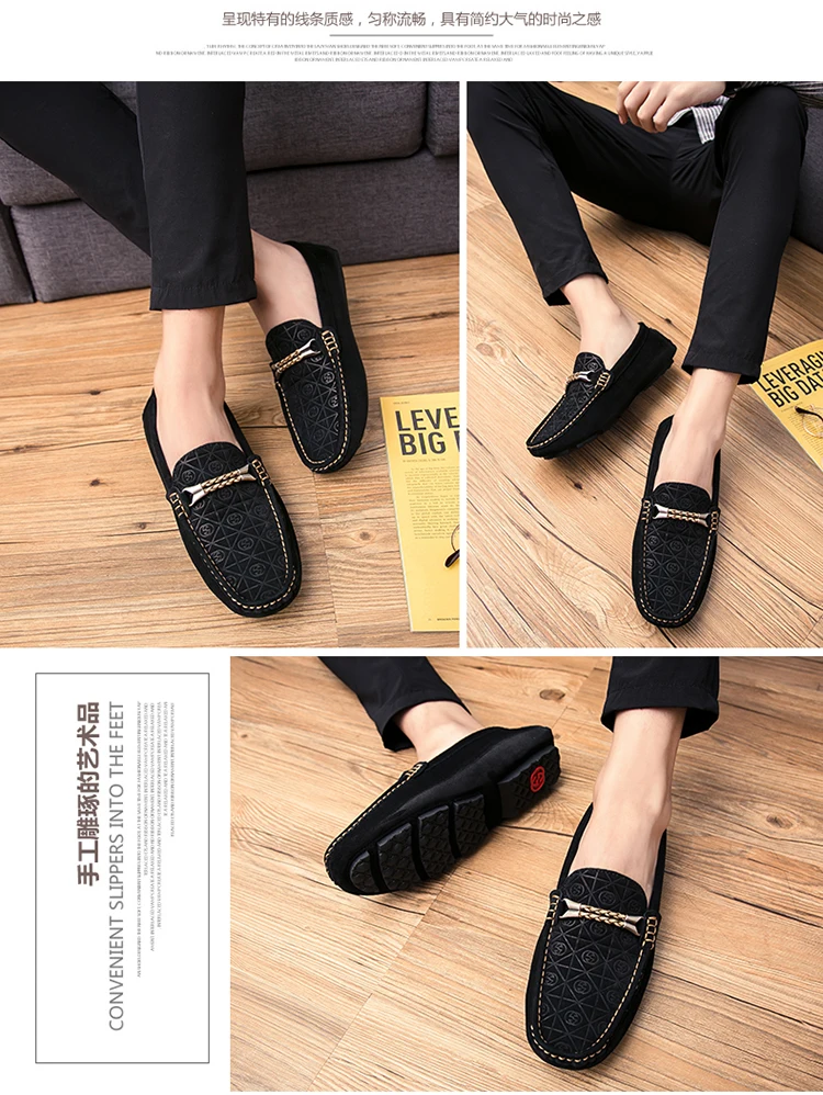 Mocassin homme de Lux; Лоферы для мужчин; повседневная кожаная обувь; Мокасины без застежки; обувь для вождения автомобиля; дышащая мужская обувь черного цвета