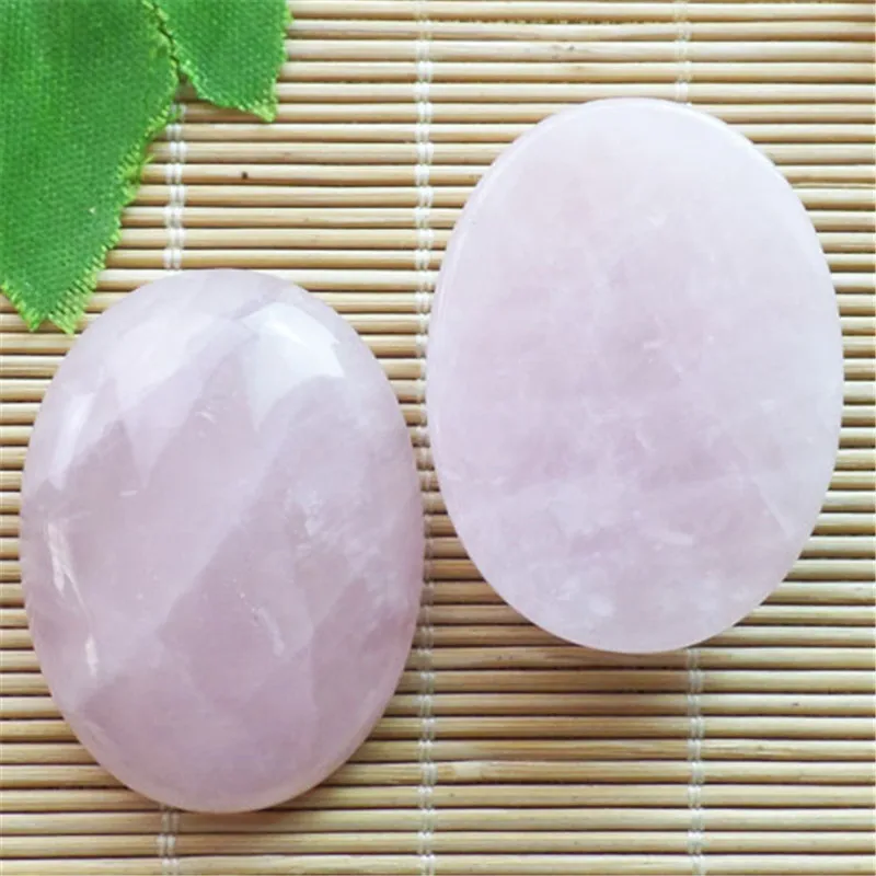 (2 шт./лот) оптовая продажа натуральный розовый кварцовый овальный кабошон 40x30x8 мм