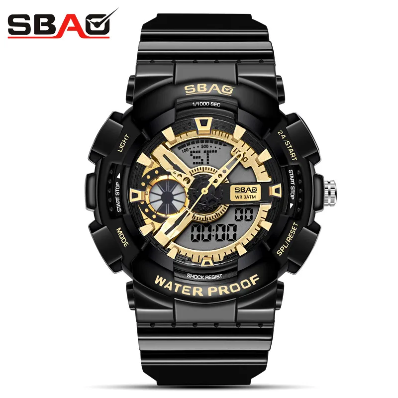 Gold men size Мужские Женские цифровые спортивные часы Роскошные парные часы для плавания кварцевые наручные часы Лидирующий бренд часы для мужчин и женщин Geek - Цвет: Gold men size