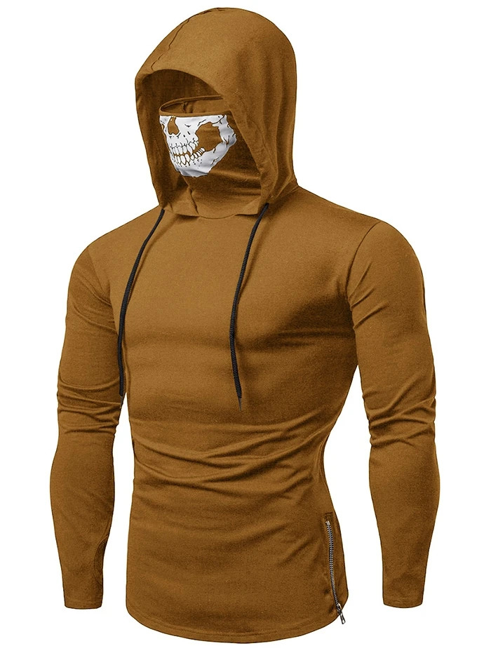 Плюс Мужская одежда толстовки толстовка Moletom маска череп однотонный пуловер топы