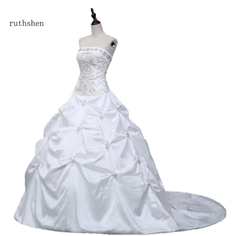 Классический мяч свадебные платья 2020 без бретелек с вышивкой пайетками вечернее