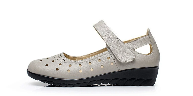 Летняя модная обувь женские босоножки из натуральной кожи коровьей на танкетке с