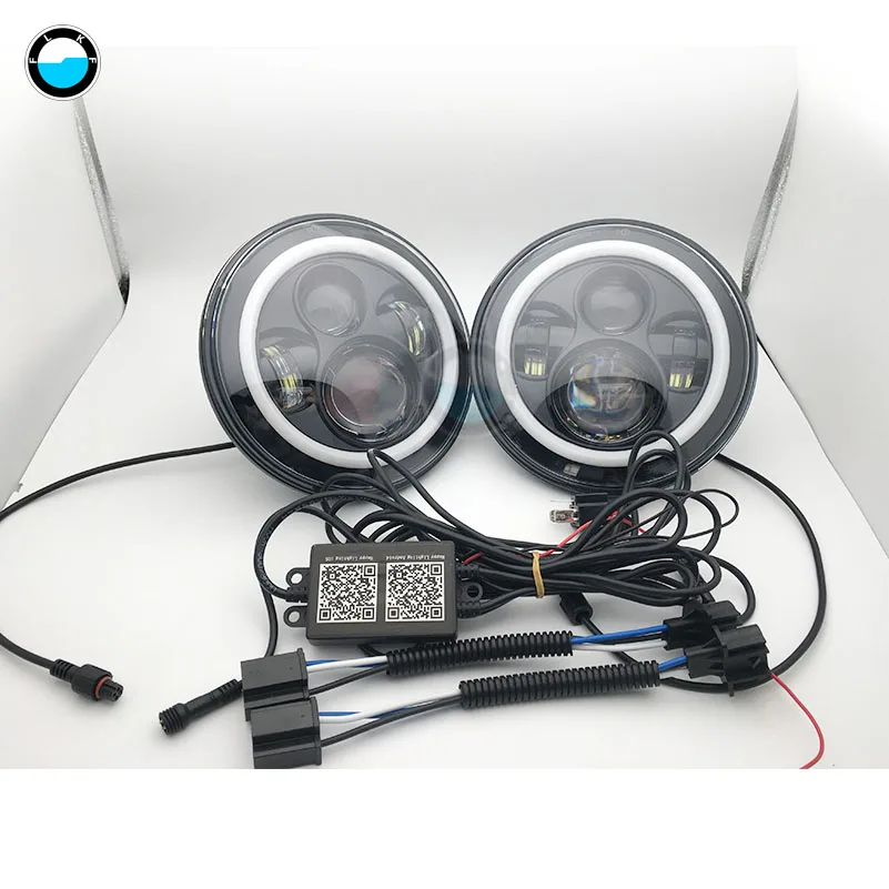 7 &quotкруглые умные часы Bluetooth RGB H4 Hi/ближнего и дальнего света фары Halo Кольцо DRL для