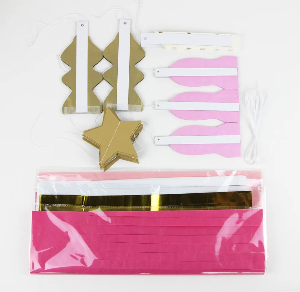 Набор украшений из бумаги в розовом и золотом цвете 27 шт.|tassel garland|tassel goldtassels pink |