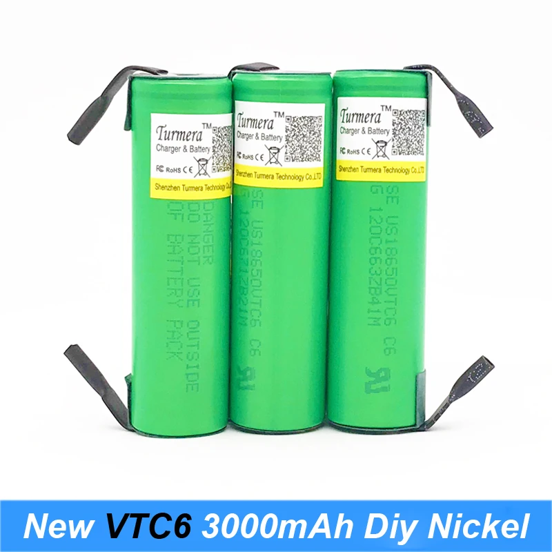 Оригинал 18650 VTC6 Новый US18650VTC6 3000 мАч 30 А с полосками паяльные перезаряжаемые
