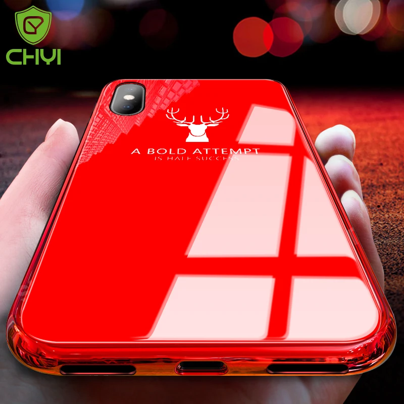 CHYI Роскошная плакированная edge чехол для телефона iphone xs max стекло Xr стеклянная