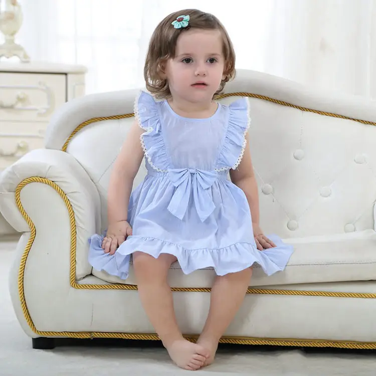 Летнее платье для маленьких девочек модное хлопковое принцессы без рукавов