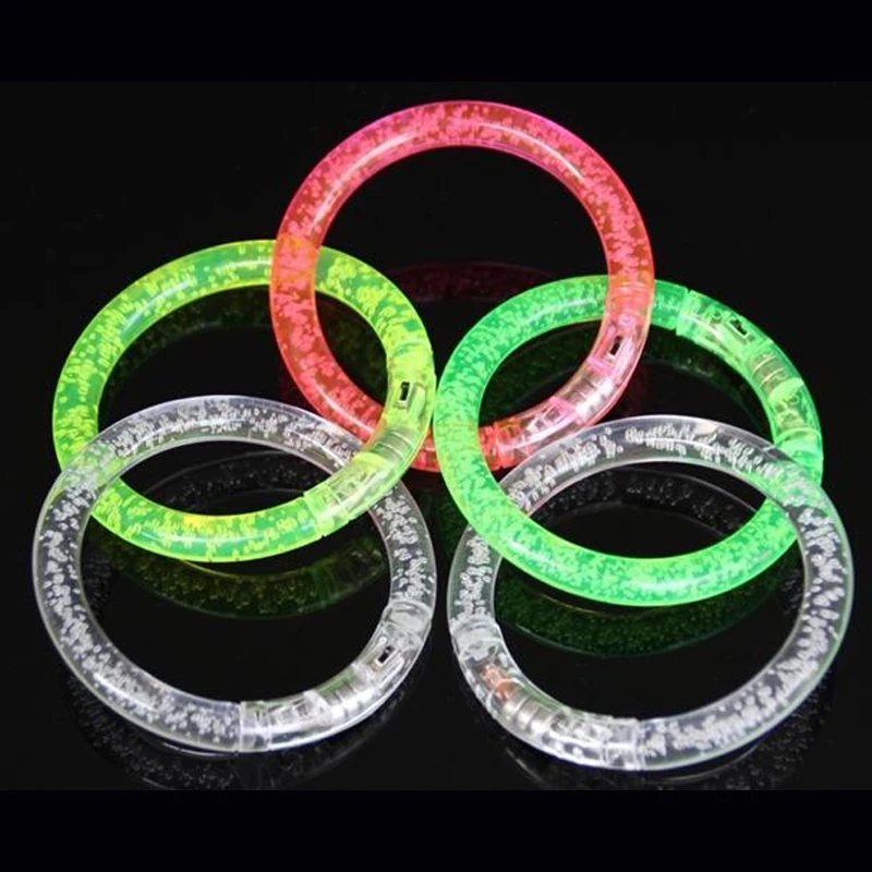 12 шт./лот Акриловые RGB LED мигает браслет свет работающий от батареи огни для бар