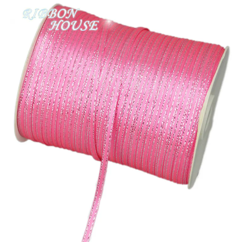 (40 м/лот) 3 мм Серебряная кромка Атласная Лента кружевная ткань DIY ювелирные