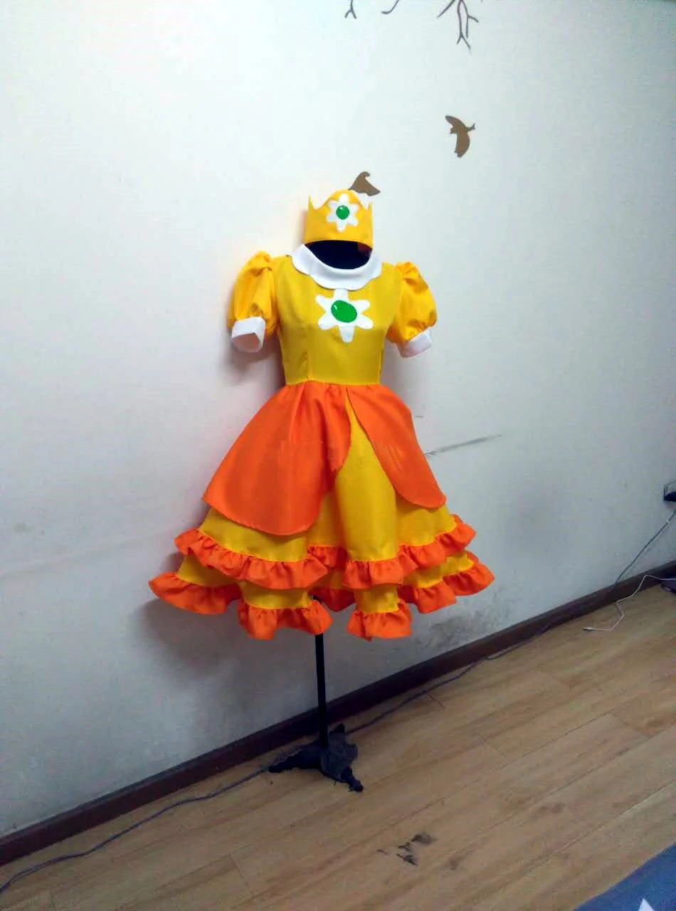 Costumebuy Игра Супер Марио Принцесса Дейзи костюмы для косплея для девочек милое платье лолиты Необычные Хэллоуин Карнавальная форма индивидуальный заказ