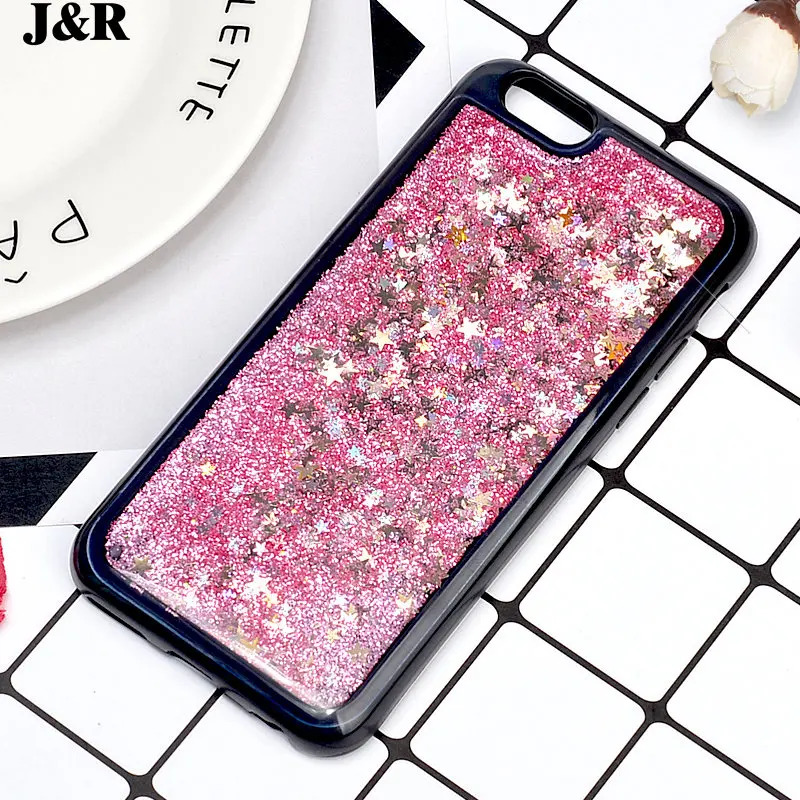 Чехол для iPhone 6 6S г чехол Apple 6/6S Сумки жидкость зыбучие пески сердце любовь блеск