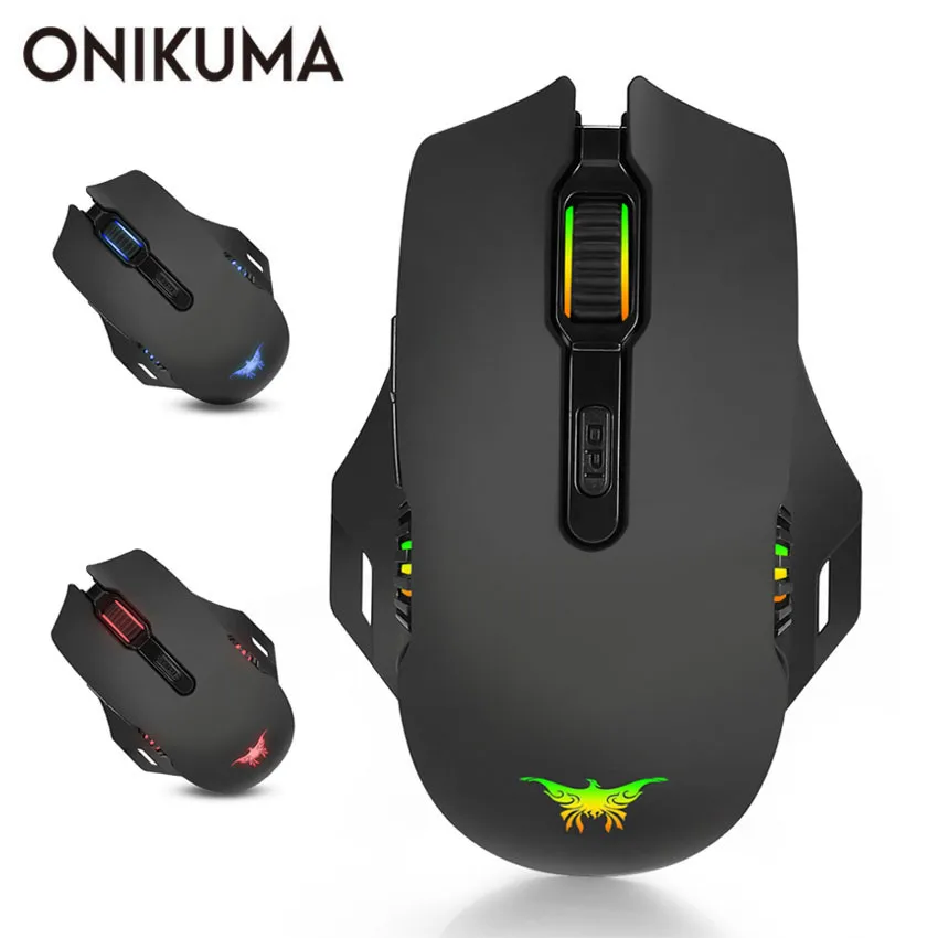 Беспроводная игровая мышь ONIKUMA 2 4 GHz Combaterwing W200 с перезаряжаемой 6 дышащей