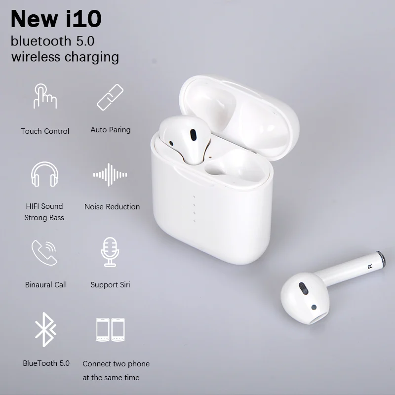 I10 СПЦ беспроводные наушники PK i9 i12 i11 i13 bluetooth с зарядки окно мини спортивные