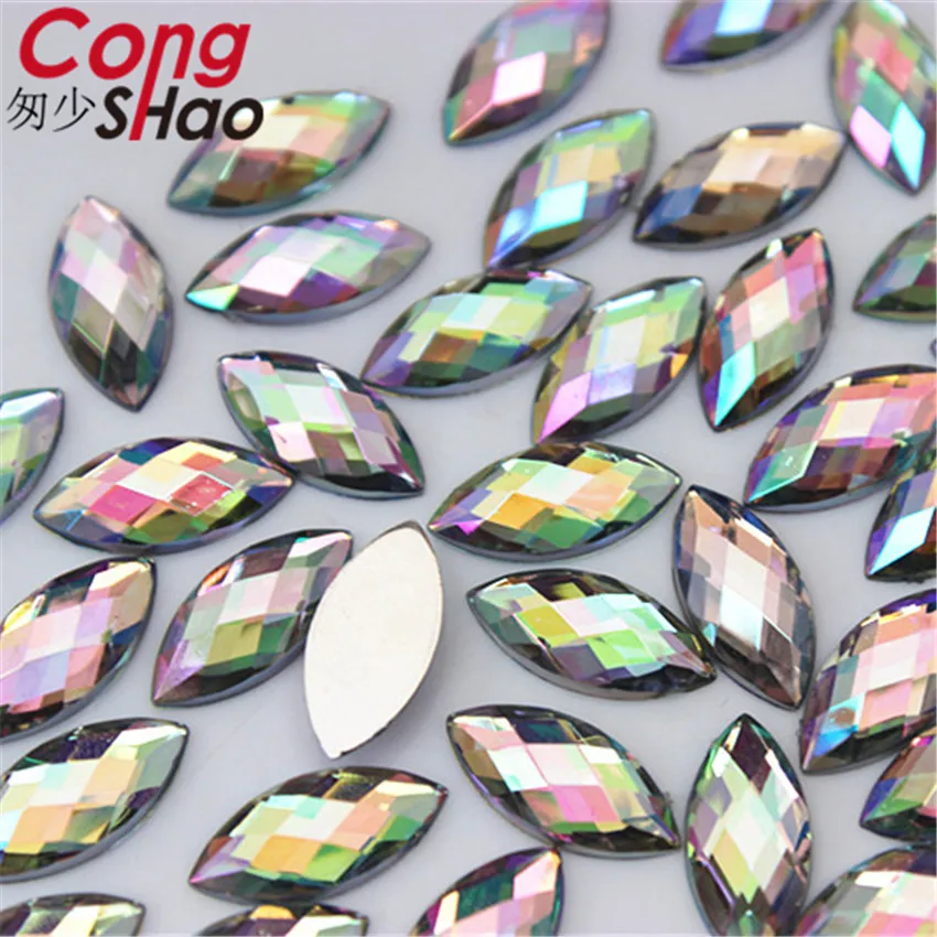 Цветные акриловые стразы Cong Shao с плоской задней стороной 7*15 мм 300 шт. камни и