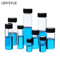 all sizes transparent glass sample bottles with pp cappe pad essential oil bottle screw cap glass test tube for laboratory