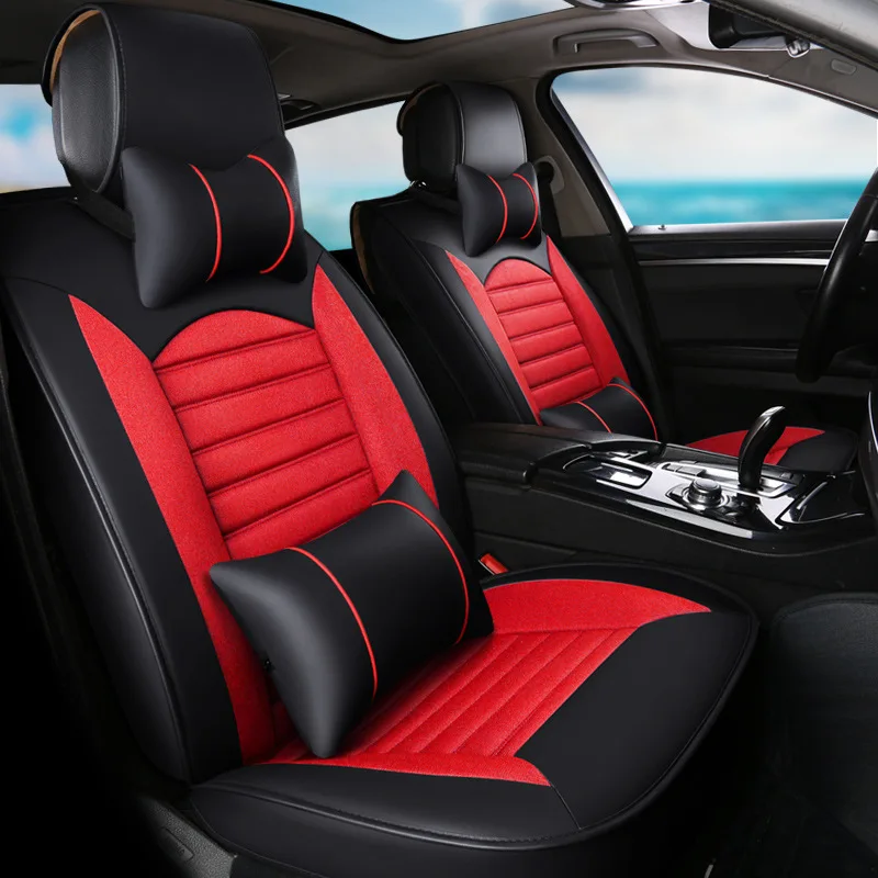 

Auto Universal Car Seat Covers Leather Splice Flax Automotive Stitching styingl for toyota/Land Cruiser/Avalon/Avensis/Camry