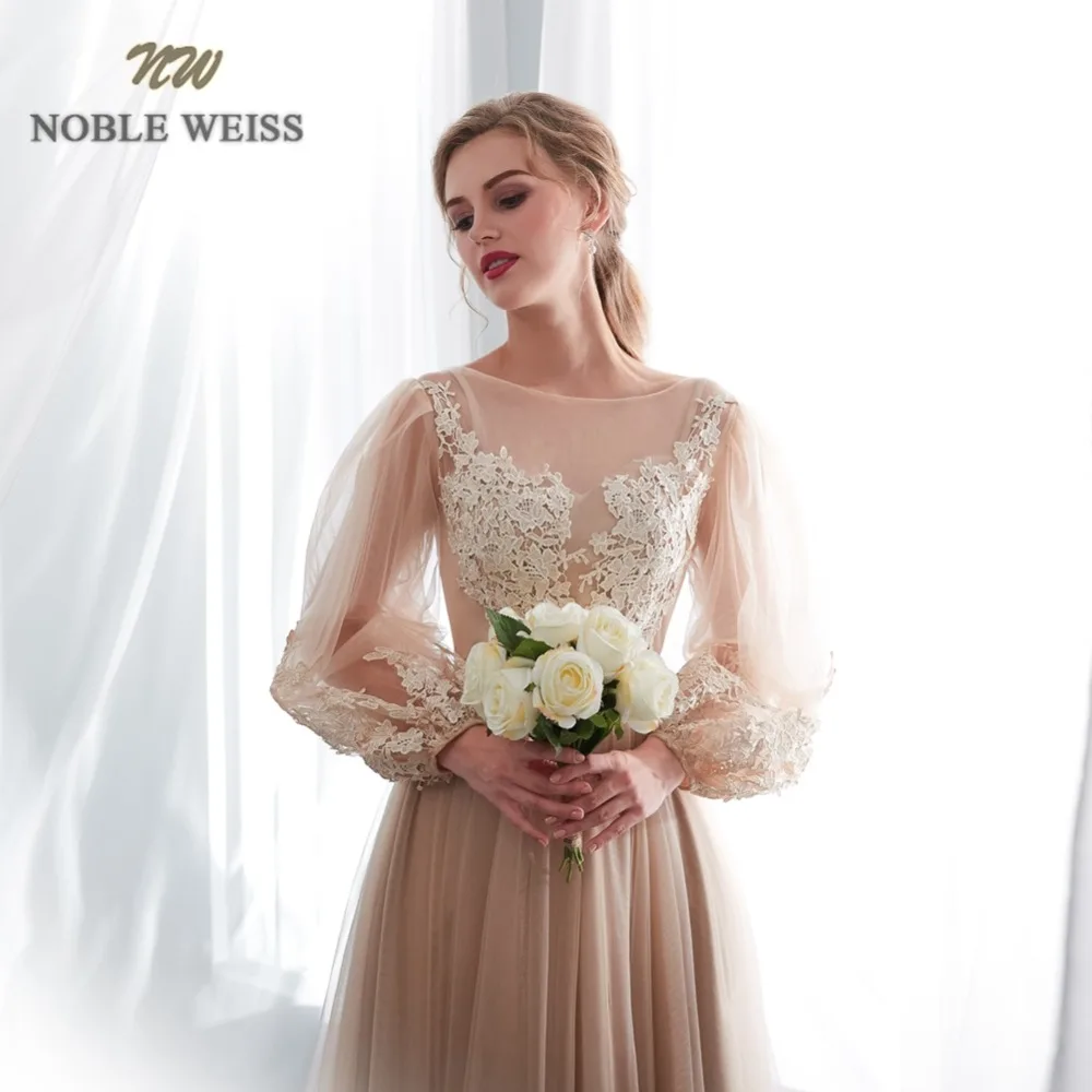 Платья для выпускного вечера 2019 с длинными рукавами vestidos de festa appliques Тюль цвет