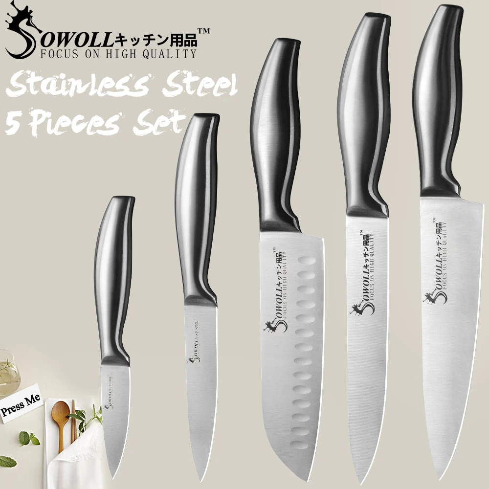 SOWOLL, Новое поступление, кухонные ножи, эргономичная ручка 3," 5" " 8", нож из нержавеющей стали, кухонные инструменты для приготовления пищи, аксессуары
