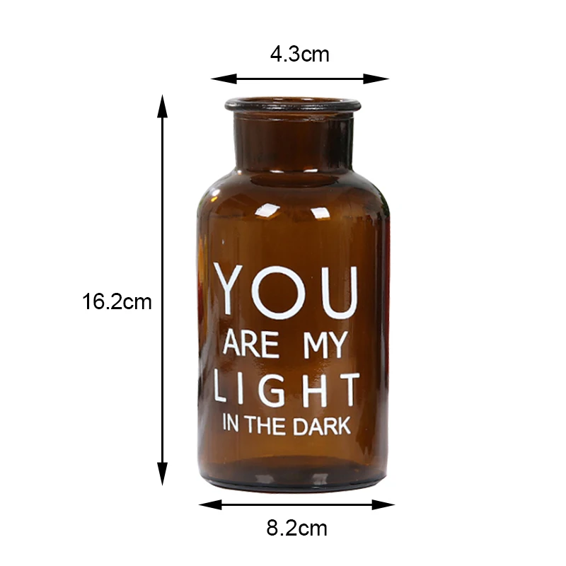 You are my light Скандинавский дизайн стеклянная Цветочная композиция для вазы, гидропонная Настольная Ваза, украшение дома, Цветочная ваза для цветочного украшения - Цвет: You are my light