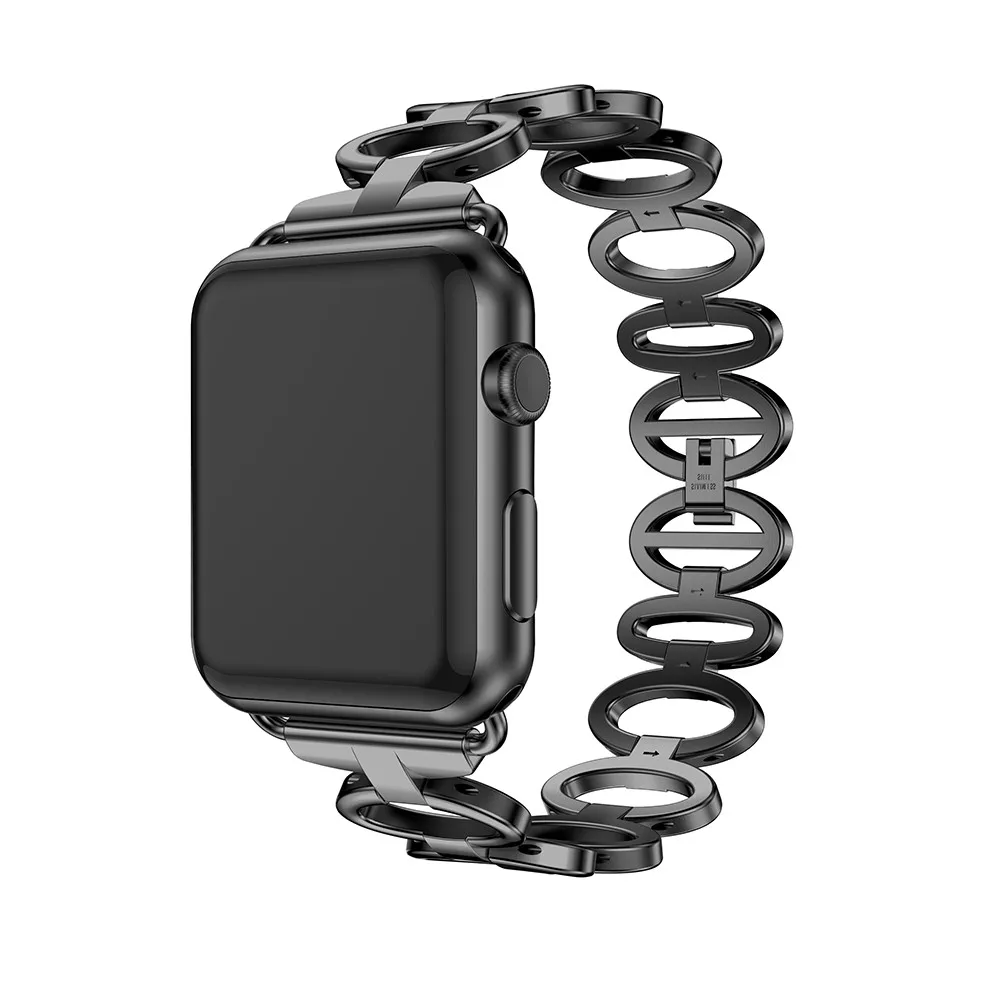 Эллиптический Стиль ремешок для наручных часов для Apple Watch 40 мм 38 мм,44 мм 42 мм, Нержавеющая сталь ремешок, умный Браслет для наручных часов iWatch, Series5 4 3 2 1