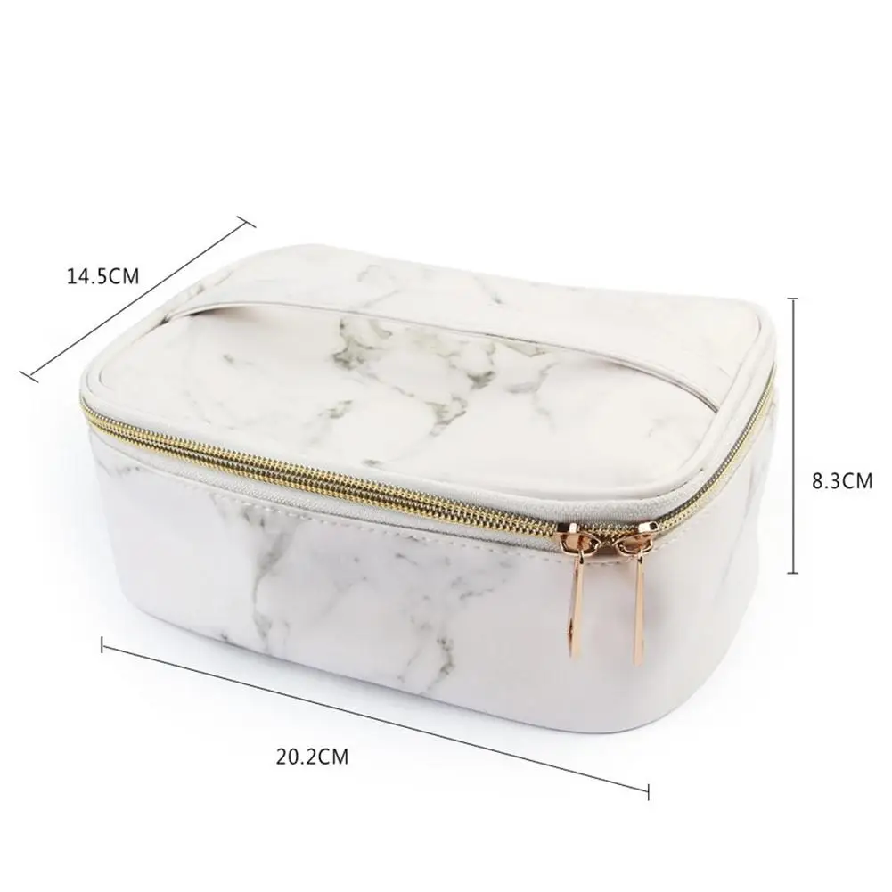 3PC Fashion Portable Women Makeup Bag Marble Travel Cosmetic Bag Organizer Storage Toiletry Case Choose Beauty Case Cosmetic Bag