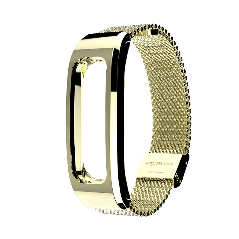 Gold Mijobs Миланский металлический ремешок браслет из нержавеющей стали для huawei Honor Band 4, умные часы для бега, браслет, фитнес-ремень - Цвет: Gold
