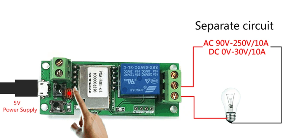 DC 5 В Sonoff самоблокирующийся Беспроводной Wi-Fi релейный смарт-переключатель модуль дистанционного управления приложением переключатель для iPhone Android умный дом