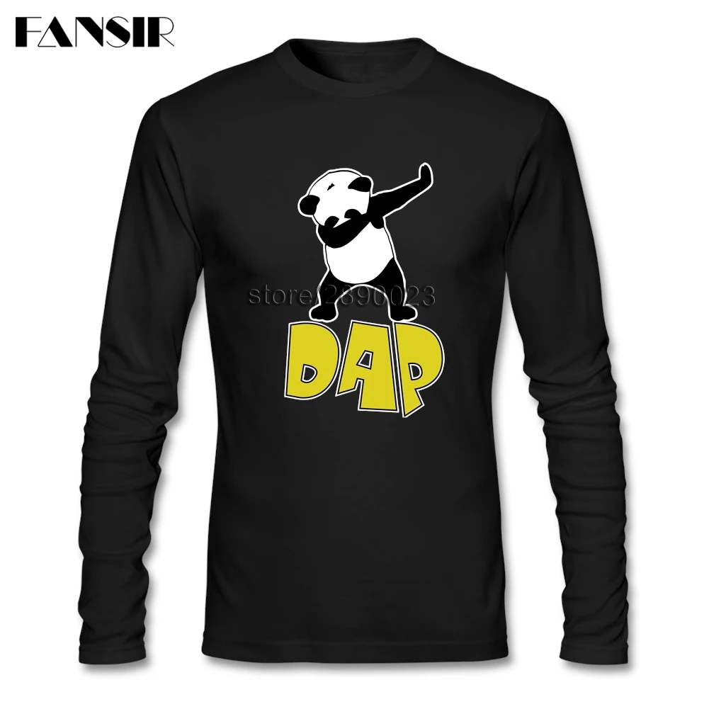 Мужские футболки в стиле хип хоп с пандой забавные танцевальные Dab длинным