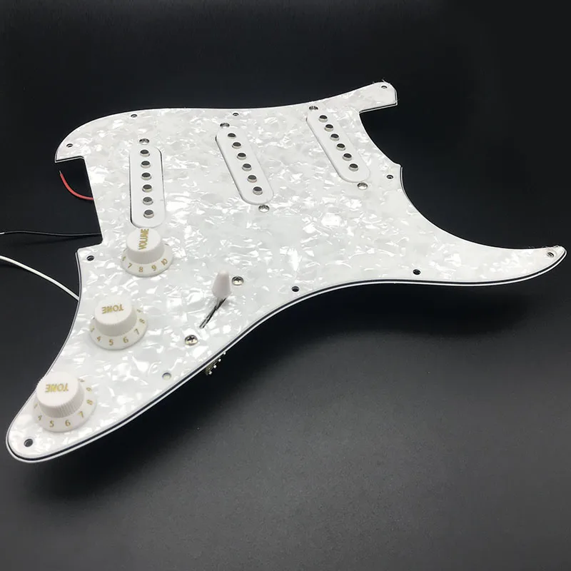 Одна катушка Alnico электрогитара Pickguard звукосниматели AlnicoLoaded Prewired 11 отверстий SSS красный/белый жемчуг белый аксессуары для гитары