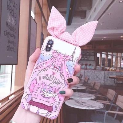 As shown in SAM Note 10 милый 3D чехол для телефона Сейлор Мун для samsung Note8/9/S10/S9 plus/S8/S7 Edge задняя крышка с кроличьими ушками - Цвет: As shown in