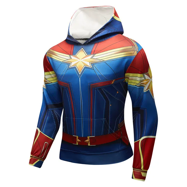 2 3D принт Марвел Капитан Carol Danvers MS одежда Марвел Толстовка Спортивная повседневная одежда с капюшоном - Color: 2
