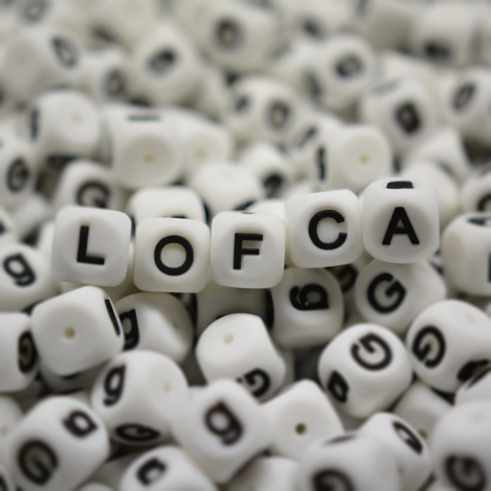 LOFCA 10 шт. Алфавит силиконовые буквы бусины для прорезывания зубов из пищевого