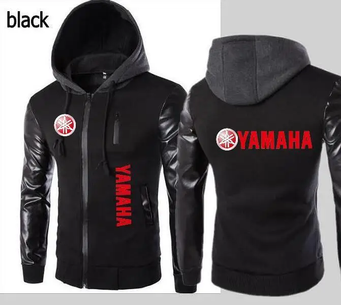 НОВЫЙ Yamaha Куртка-кардиган мотоцикла с капюшоном кожа рукав куртки Для Мужчин's