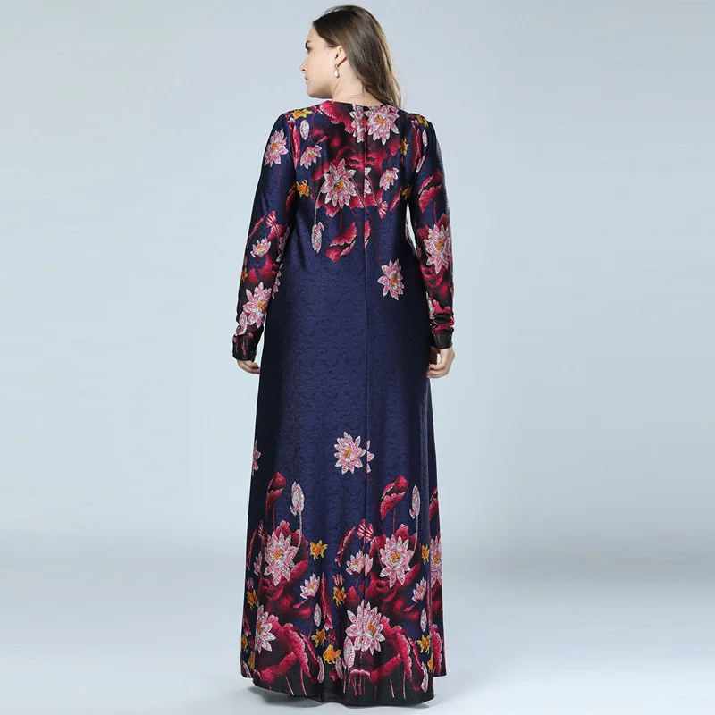 Женское кимоно с цветочным принтом Abaya мусульманское Макси-платье из Дубая абайя