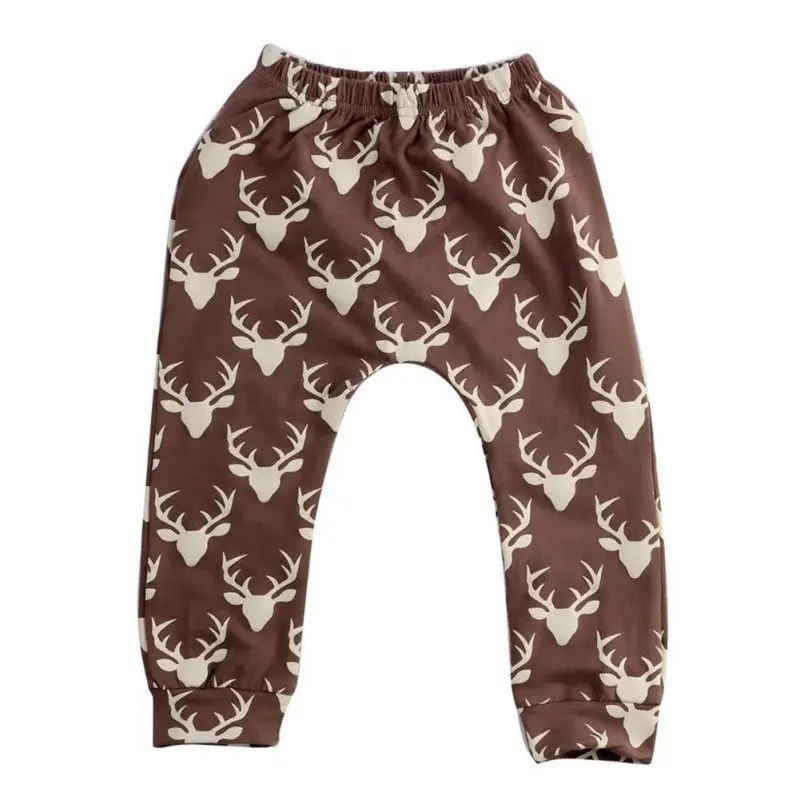 Новинка 2018 детские леггинсы с рисунком оленя для маленьких мальчиков и девочек