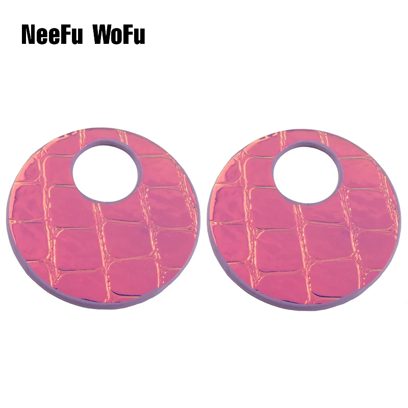 Серьги NeeFu WoFu женские круглые большие длинные серьги из кожи на Рождество |