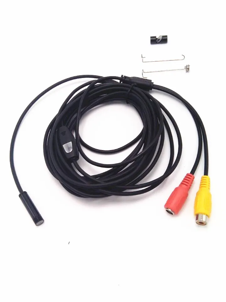 5 м 8 мм диаметр AV камера эндоскоп 6 светодиодная подсветка|endoscope camera|led illuminatorav