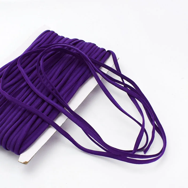 dk purple Meetee 23/50 ярдов 5 мм веревка Эластичная лента веревка лента плечевой ремень детская лента для волос и ободки для волос обувь DIY ручной работы аксессуары - Цвет: dk purple
